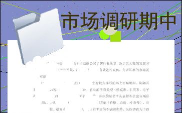 市場(chǎng)調(diào)研期中